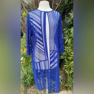 NWT Chicos Travelers Stripe Long Jacket - Size 2